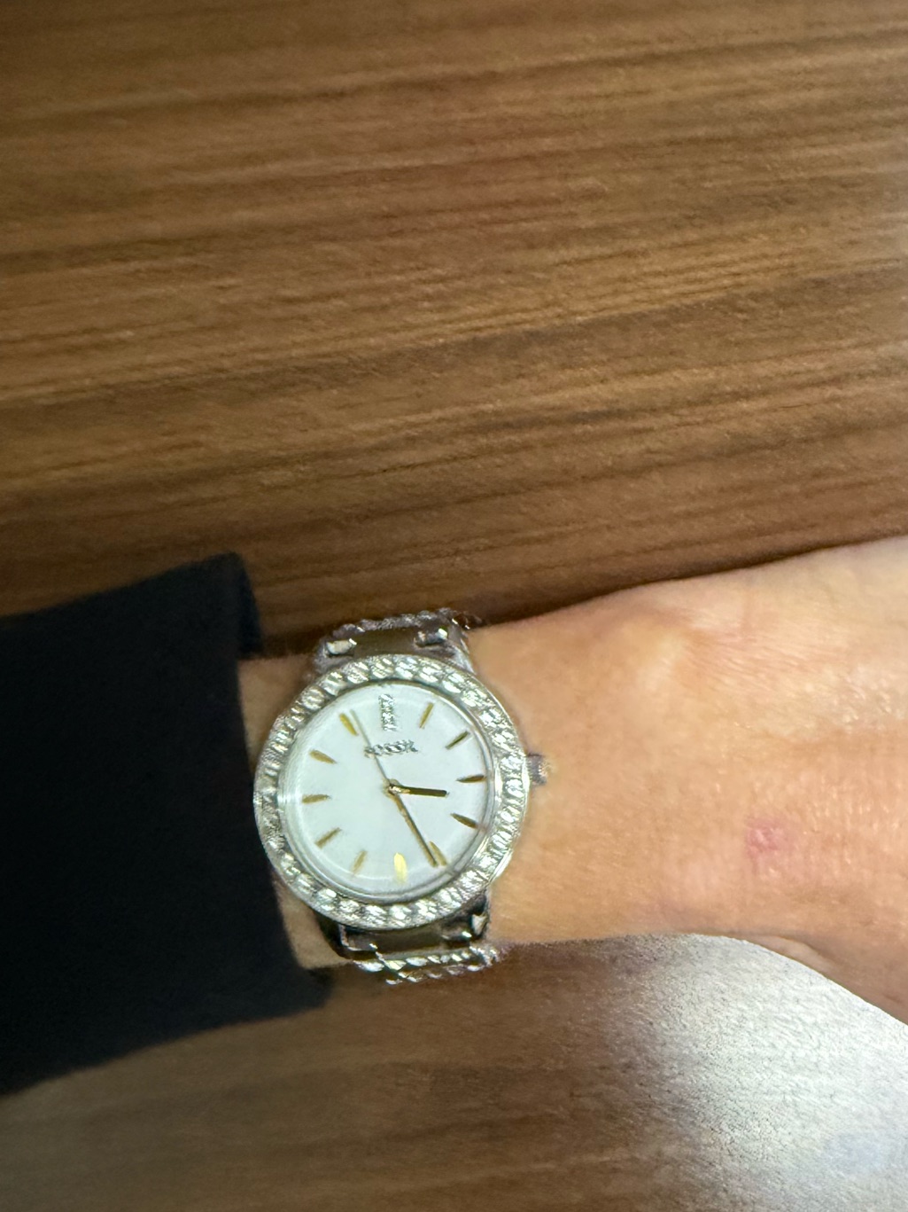 Fossil Silver CrystalAccent Watch With White Dial And Gold Markers